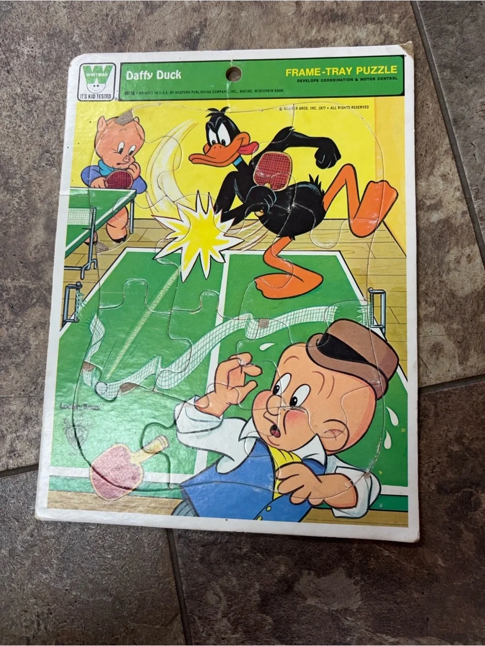Vintage Daffy Duck Frame-Tray Puzzle - Green & Yellow